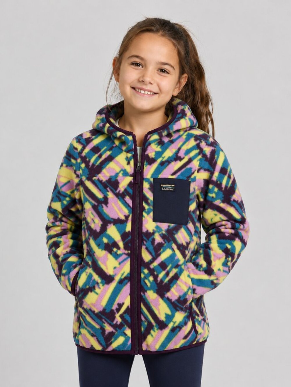 L.L. Bean Kids Retro Mountain Classic Fleece Hooded Jacket NWT